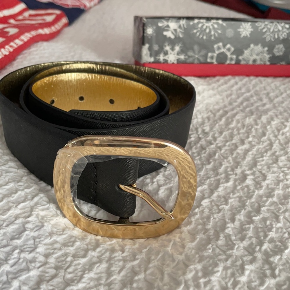 Saks Black Leather Belt
